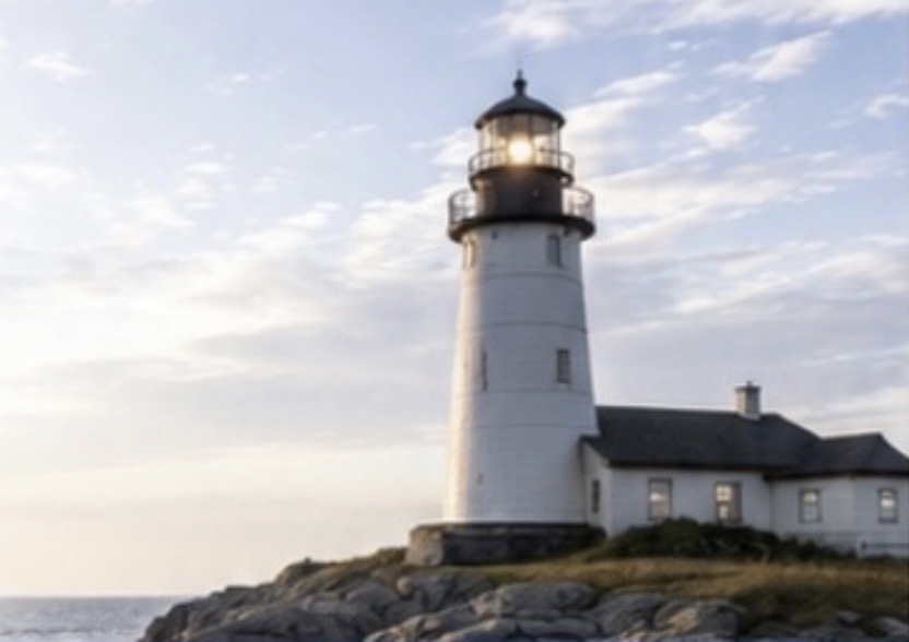 Lighthouse overlooking the coast